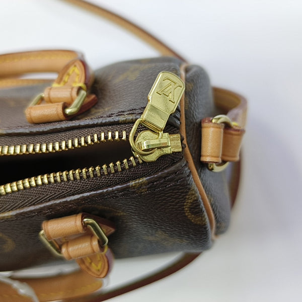 SPEEDY Nano Monogram Coated Canvas Brown