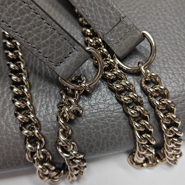 Interlocking G Small Calfskin Gray