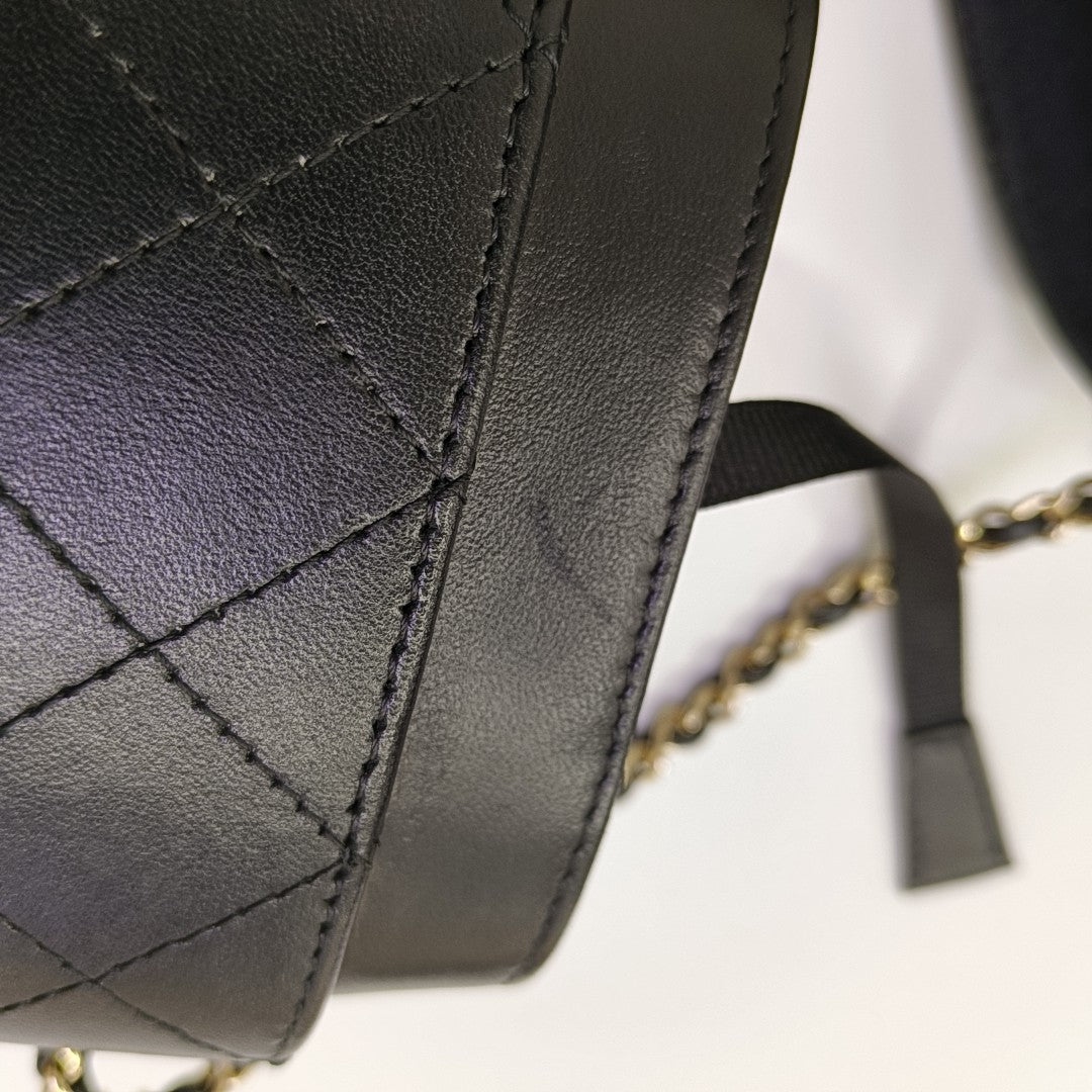 Quilted Lambskin Shoulder Bag Black