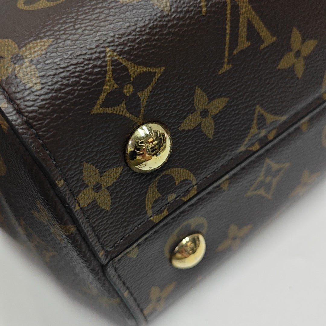 CLUNY MM Monogram Coated Canvas Brown