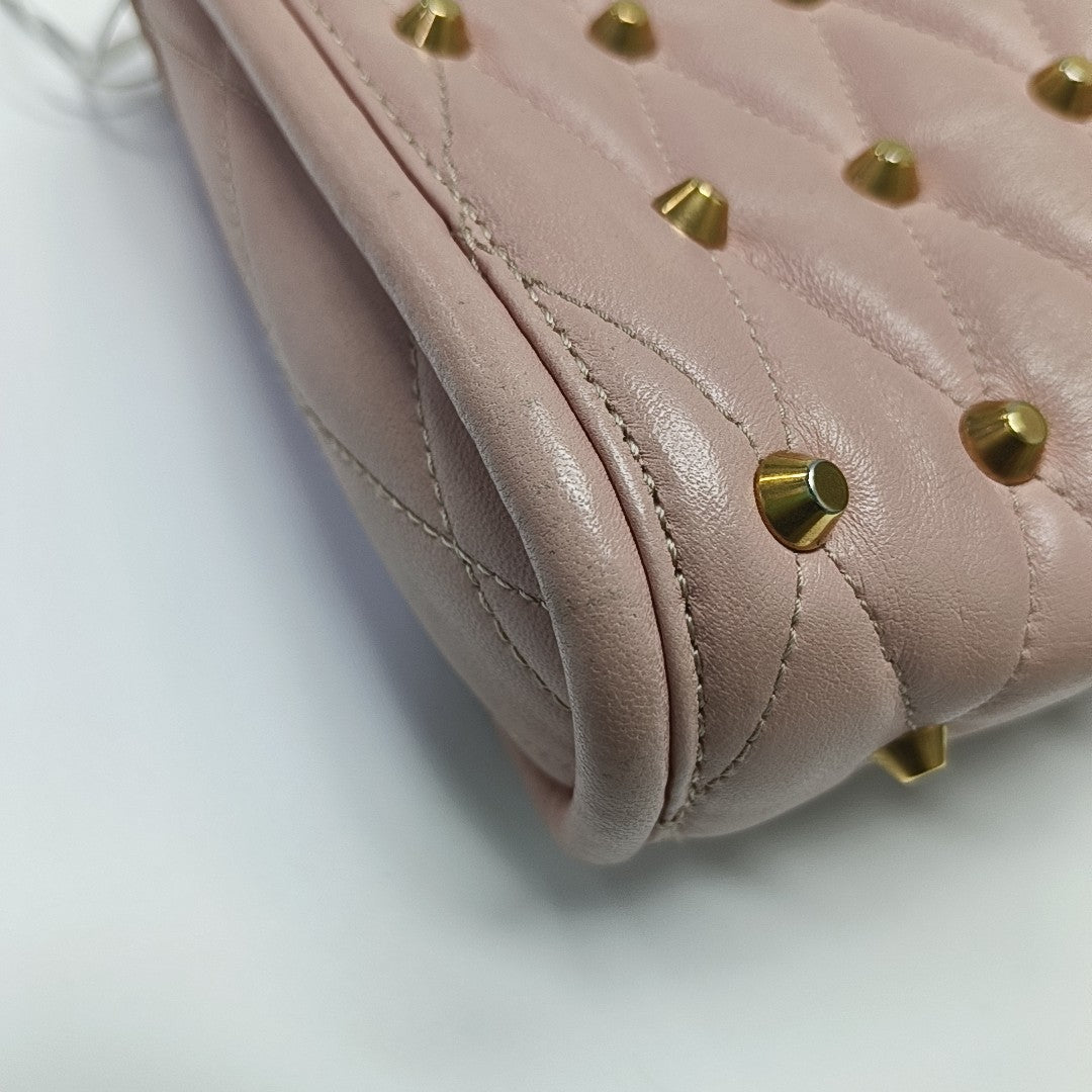 Quilted Leather Shoulder Bag Pink