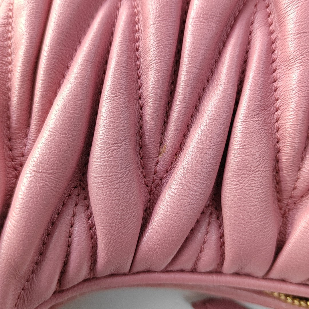 Wander Matelassé Small Quilted Lambskin Pink