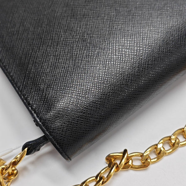 Saffiano Calfskin Shoulder Bag Black