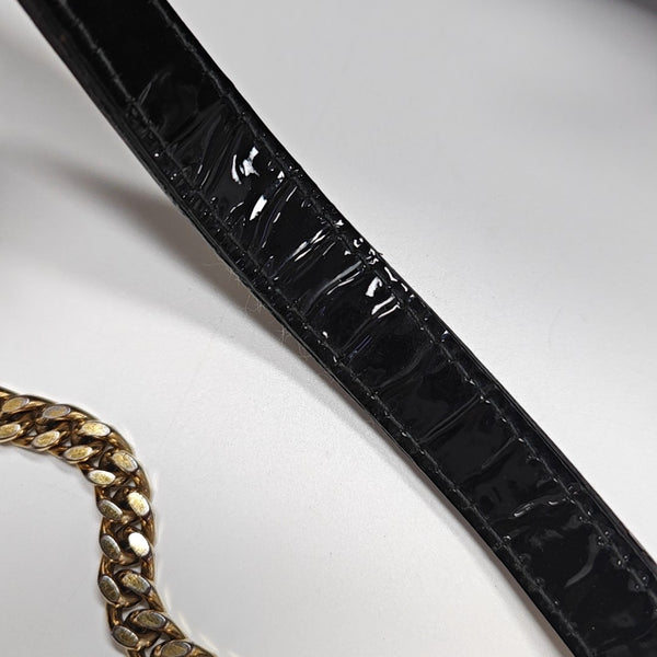 Lady Dior Mini Cannage Patent Leather Black