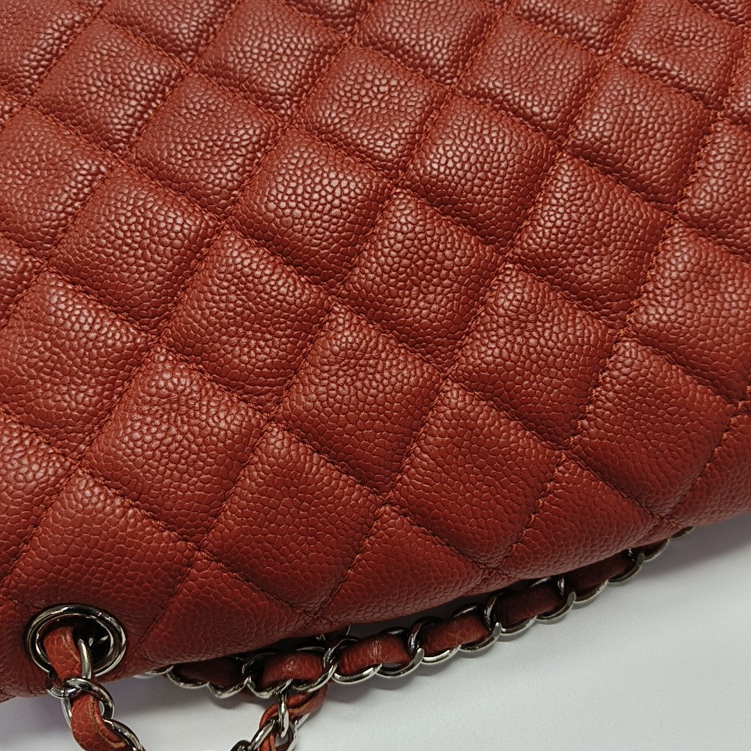 COCO SPORRAN Quilted Grained Calfskin Orange