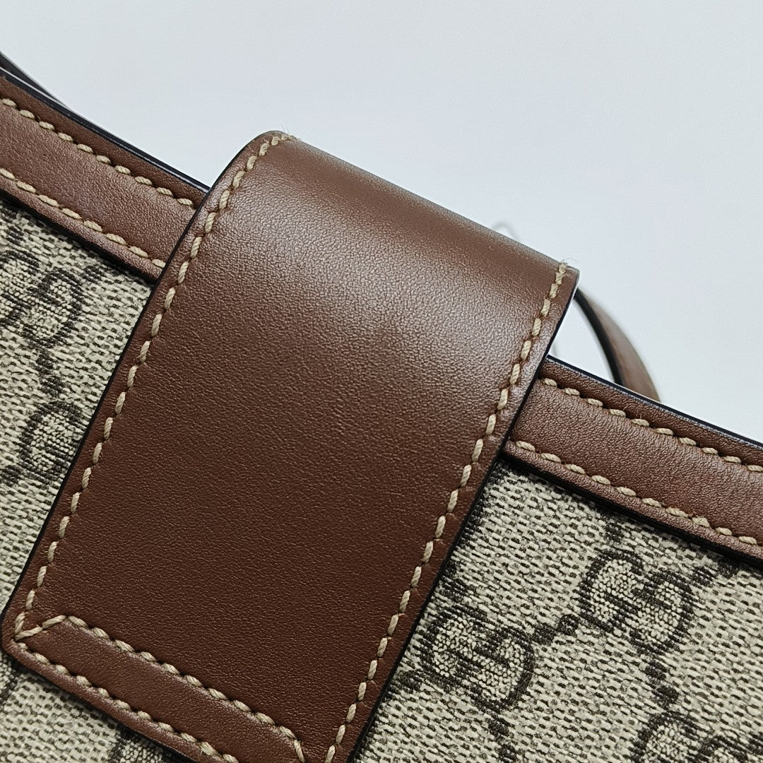 Padlock Medium Monogram Coated Canvas Beige