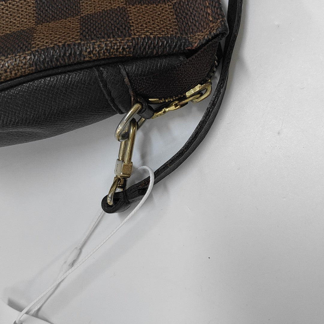 TROUSSE MAKE UP Damier Ebene Coated Canvas Brown