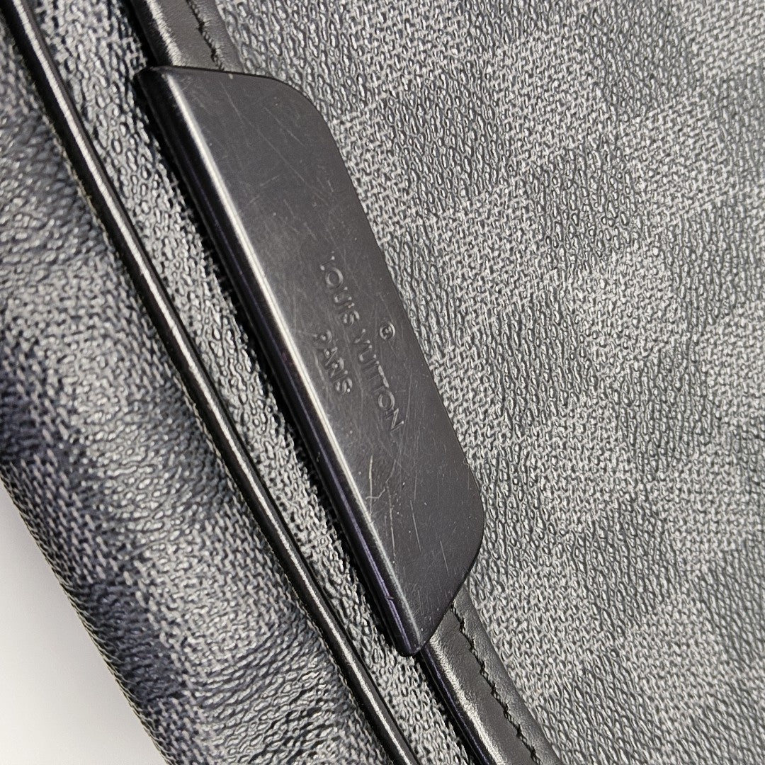 Monogram Coated Canvas Shoulder Bag Black