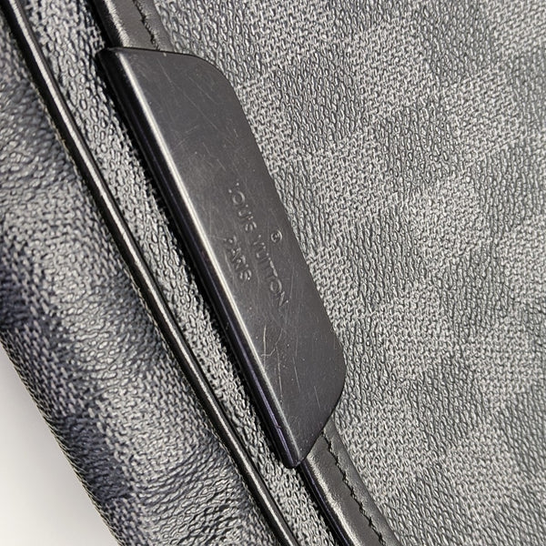 Monogram Coated Canvas Shoulder Bag Black