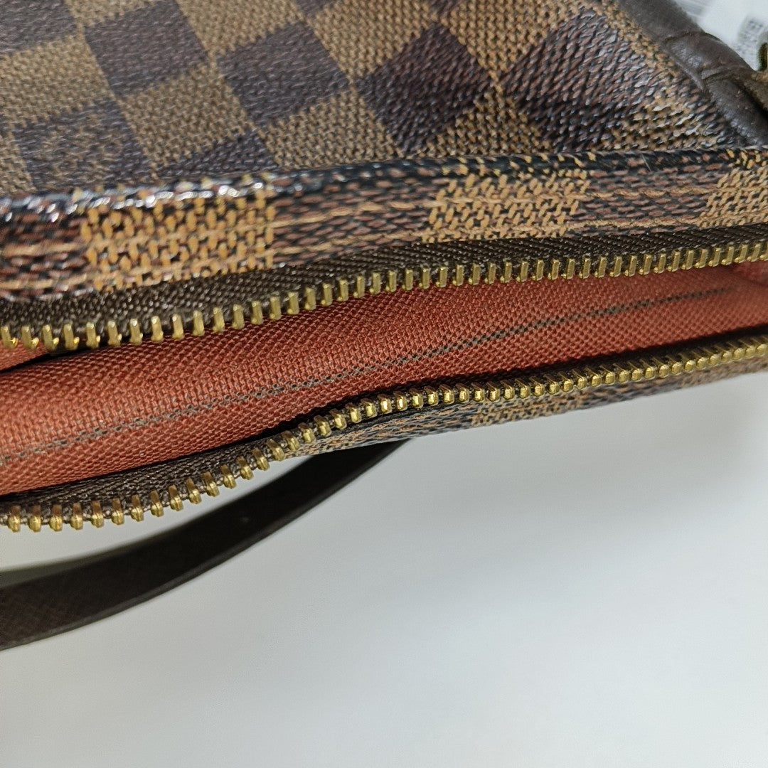 TROUSSE MAKE UP Damier Ebene Coated Canvas Brown