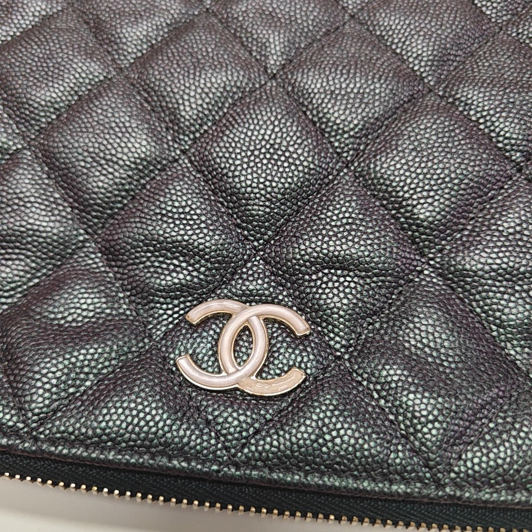 Quilted Patent Leather Tote Bag Green