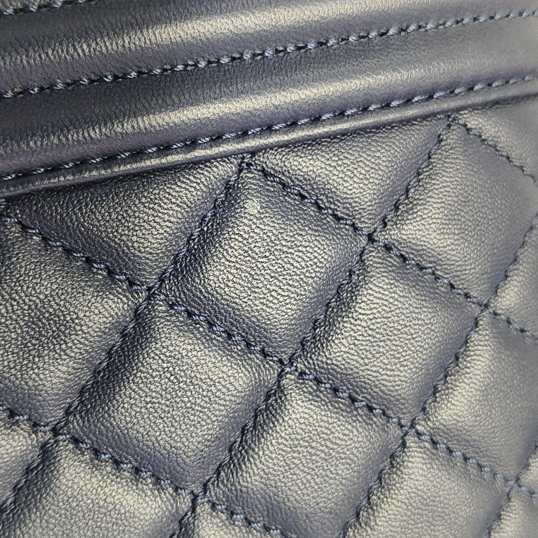 BOY CHANEL Medium Quilted Calfskin Blue