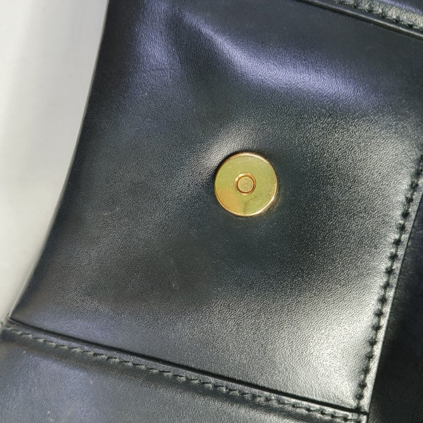 Hourglass Wallet On Chain Mini Calfskin Black