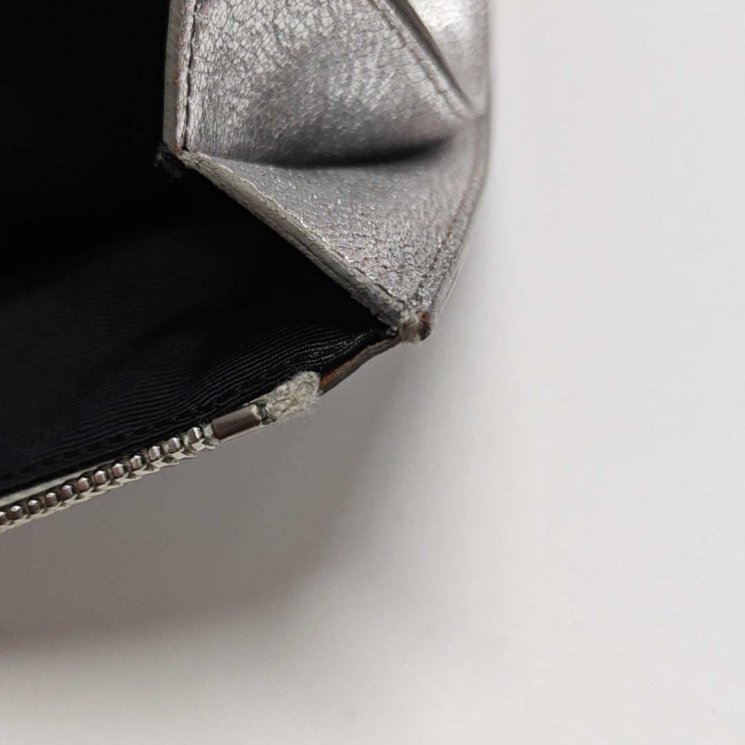 Calfskin Clutch Silver
