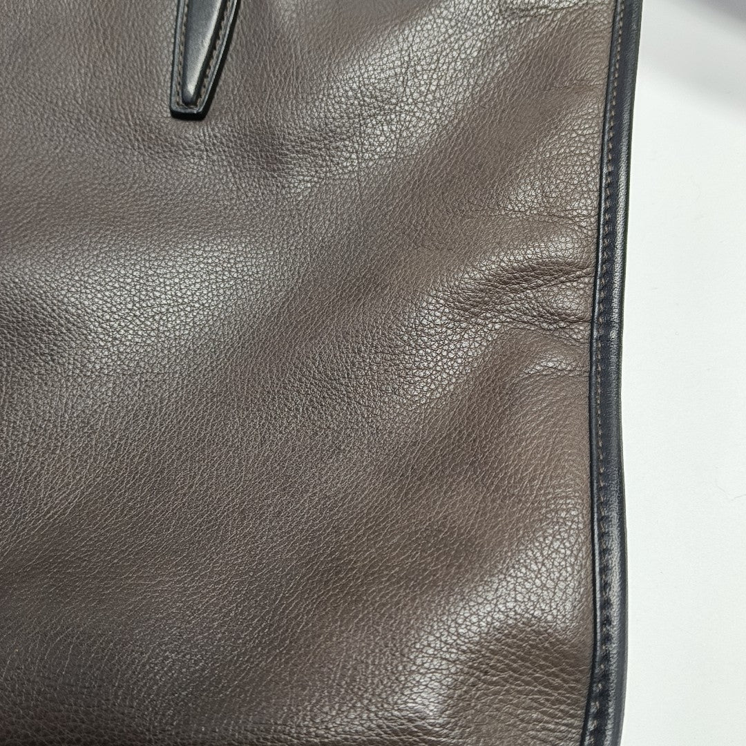 Calfskin Top Handle Bag Brown