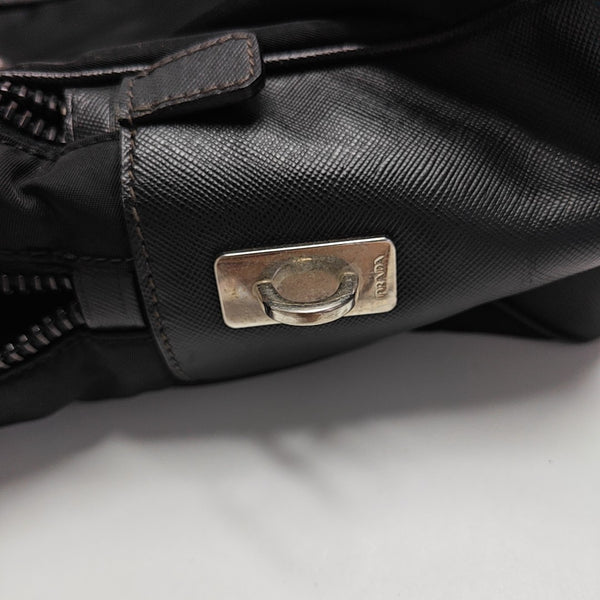Nylon Top Handle Bag Black