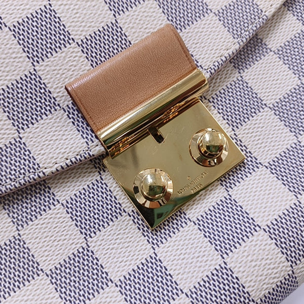 CROISETTE Damier Azur Coated Canvas White