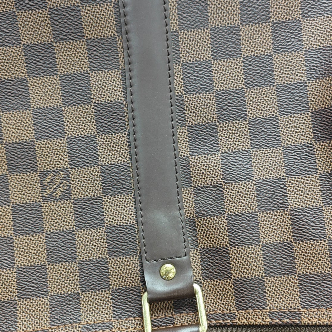 KEEPALL 45 Damier Ebene Coated Canvas Brown