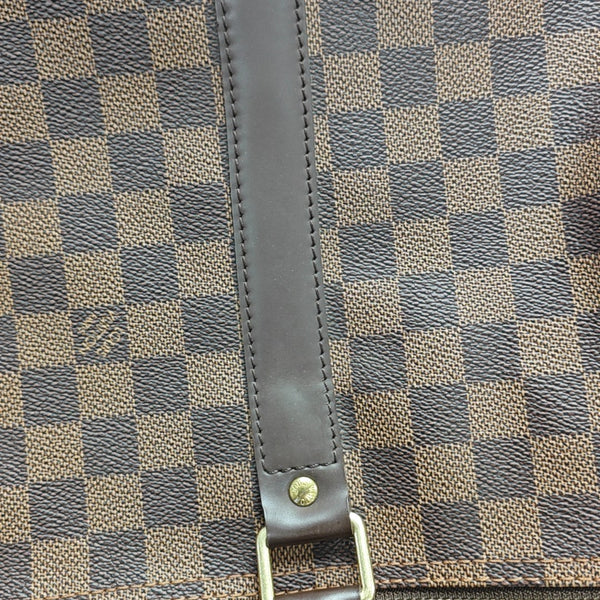 KEEPALL 45 Damier Ebene Coated Canvas Brown