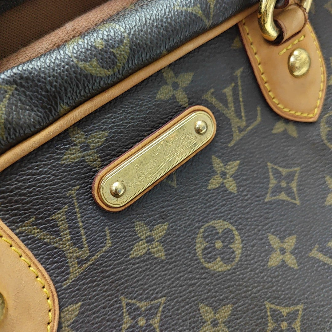 MONTORGUEI PM Monogram Coated Canvas Brown