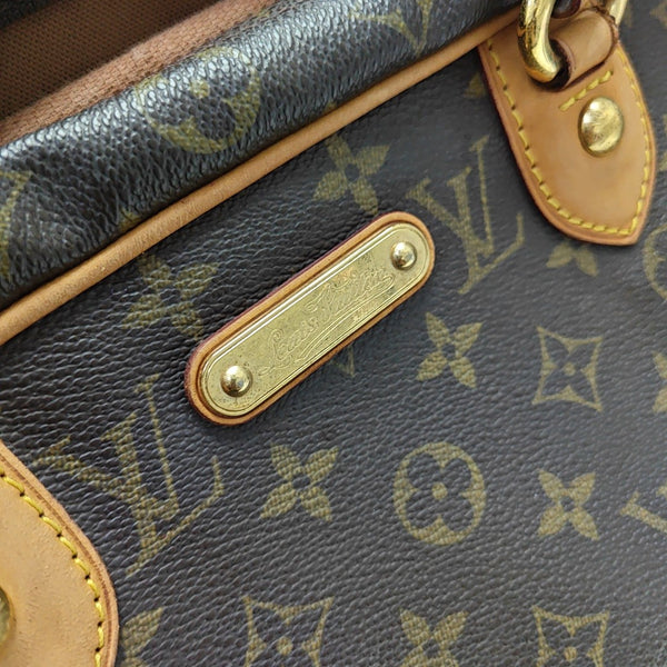 MONTORGUEI PM Monogram Coated Canvas Brown