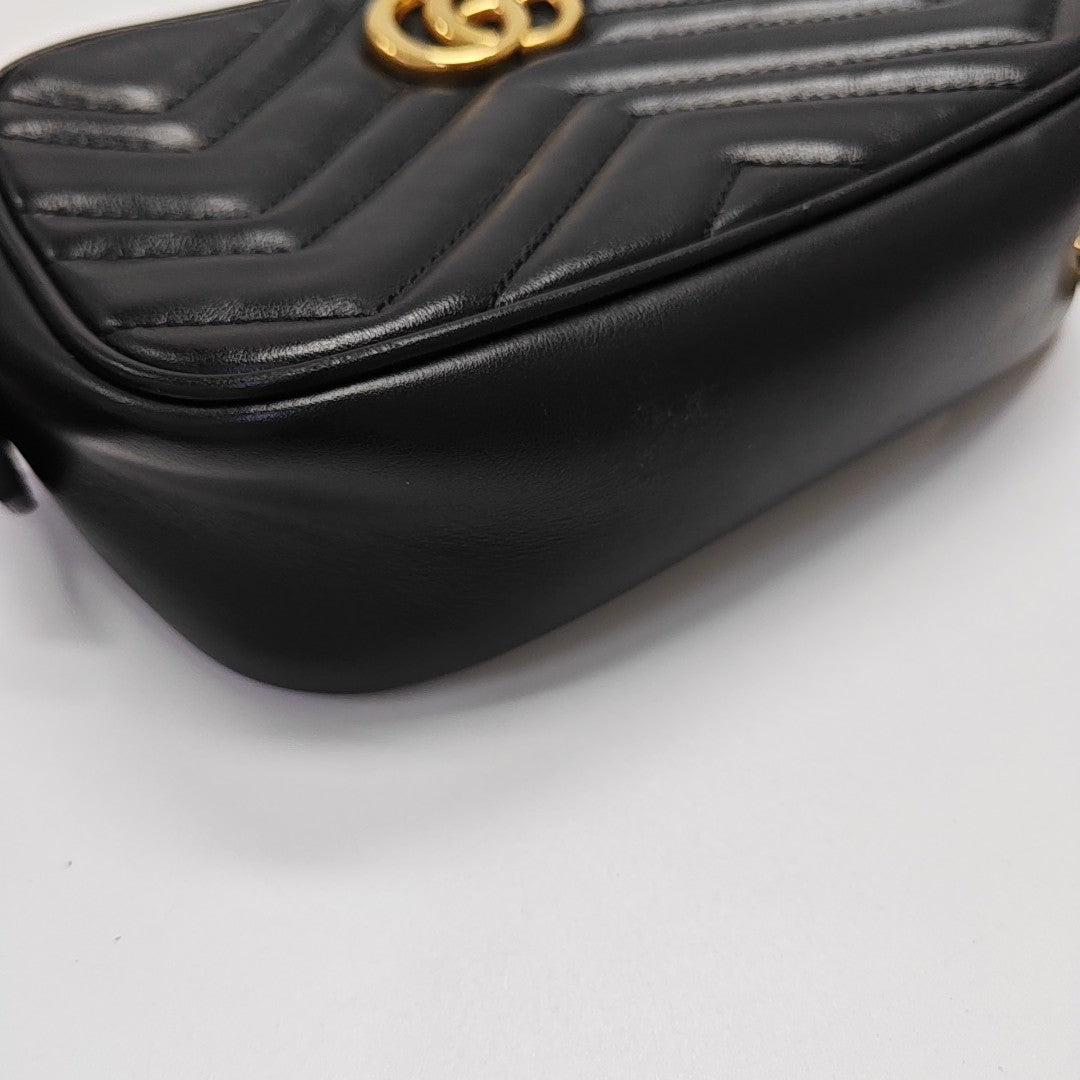 GG Marmont Mini Quilted Calfskin Black