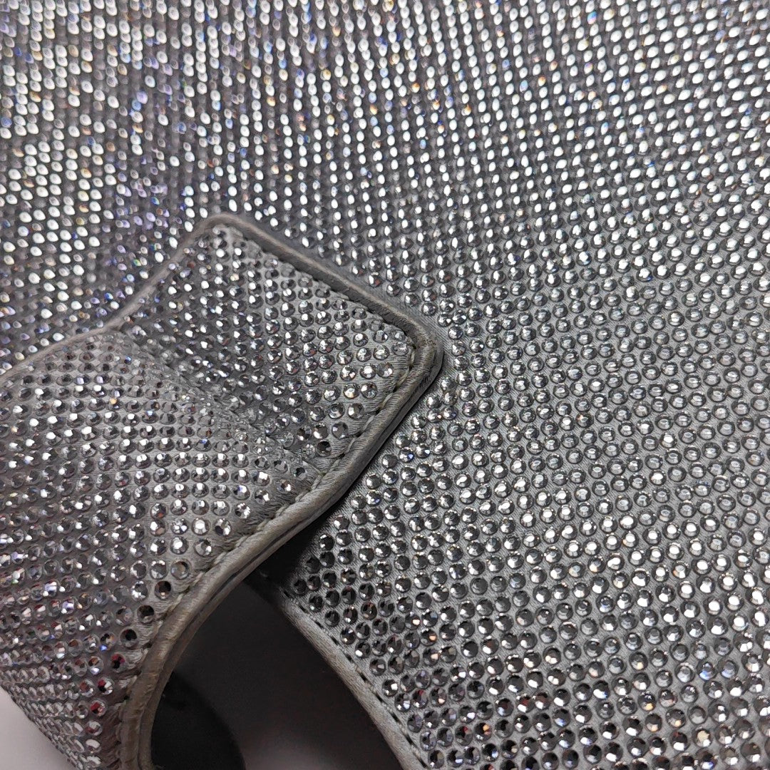 Satin Top Handle Bag Silver