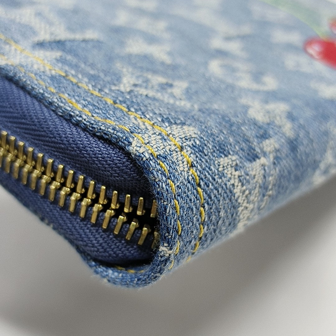 Monogram Fabric Wallet Blue