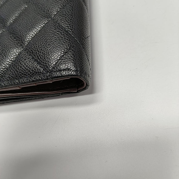 Quilted Lambskin Wallet Large Black