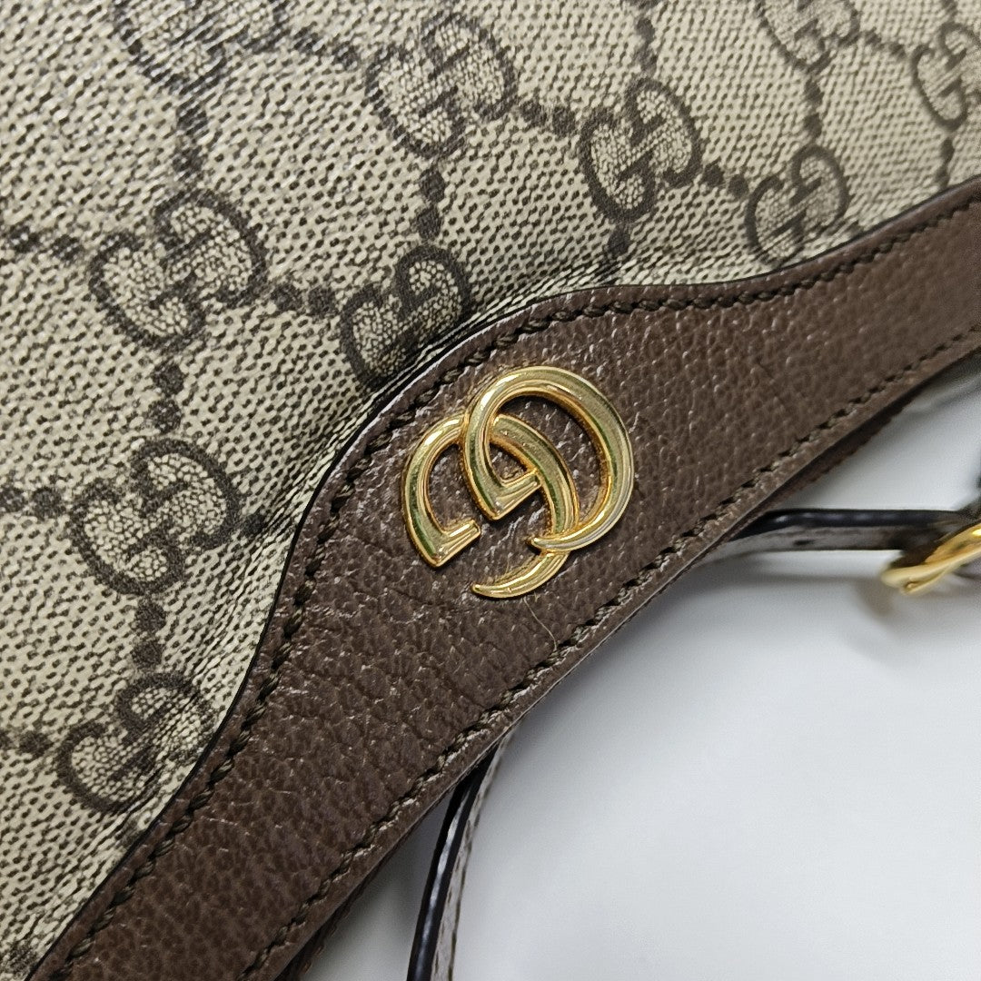 Ophidia Small Monogram Coated Canvas Brown