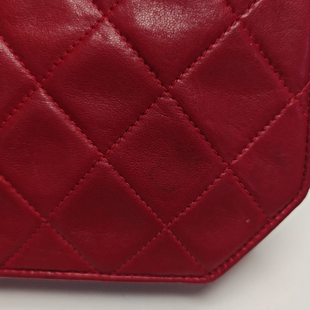 Quilted Lambskin Shoulder Bag Red