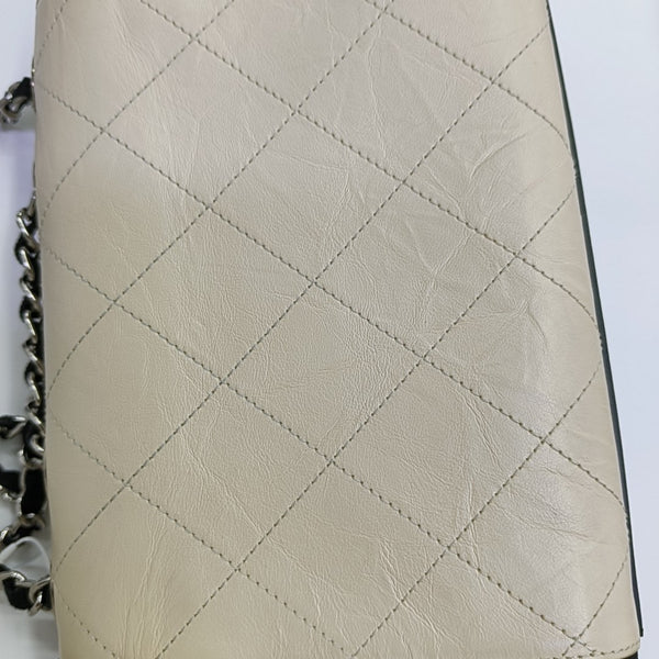 Quilted Calfskin Shoulder Bag Beige