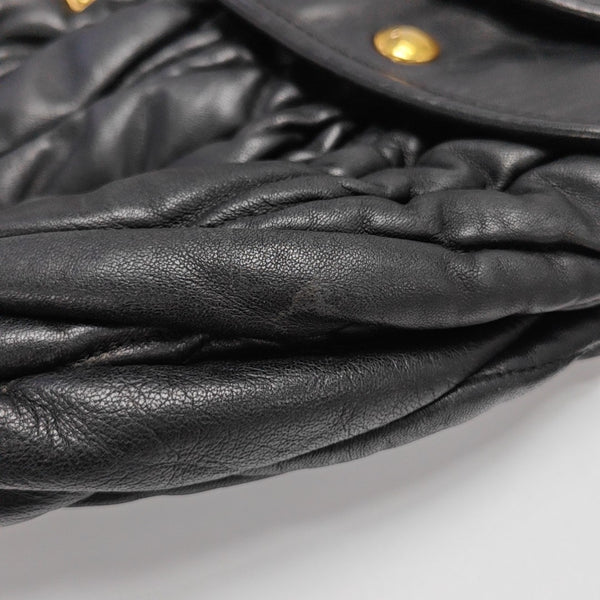 Miu Coffer Quilted Lambskin Black
