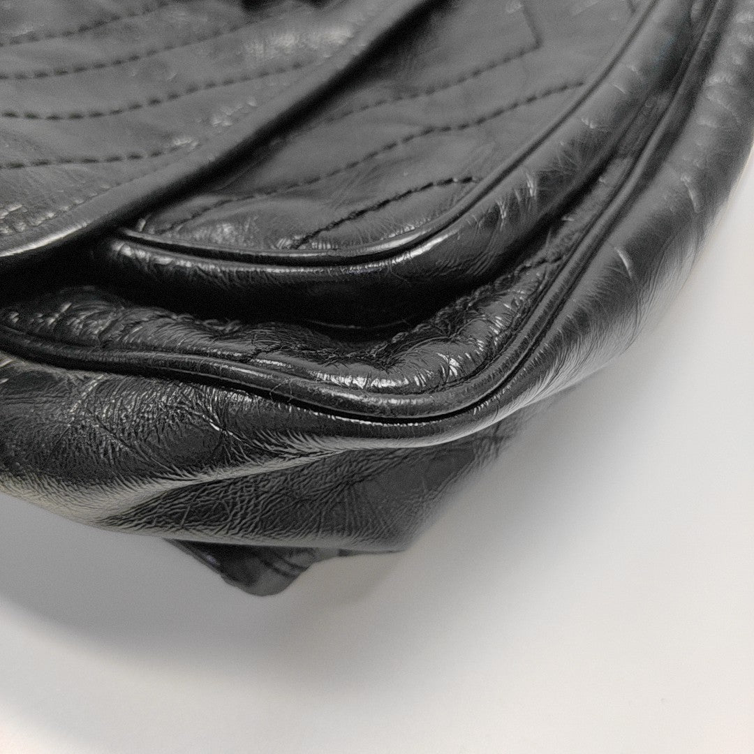 NIKI Medium Chevron Calfskin Black