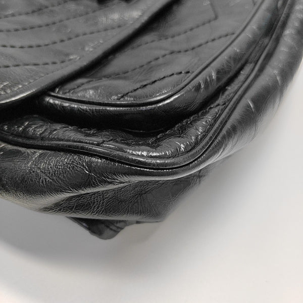 NIKI Medium Chevron Calfskin Black