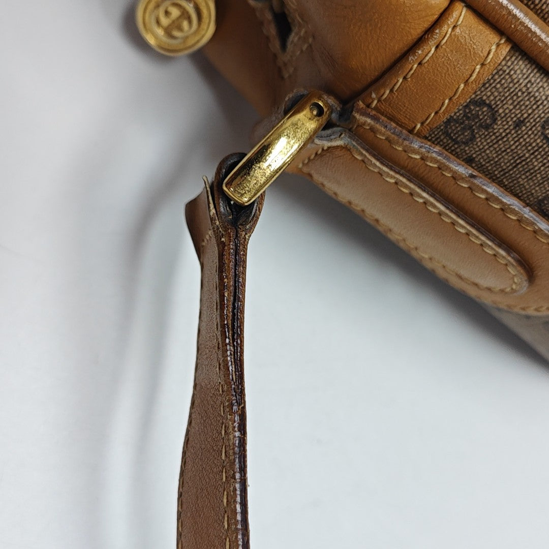Monogram Coated Canvas Shoulder Bag Brown