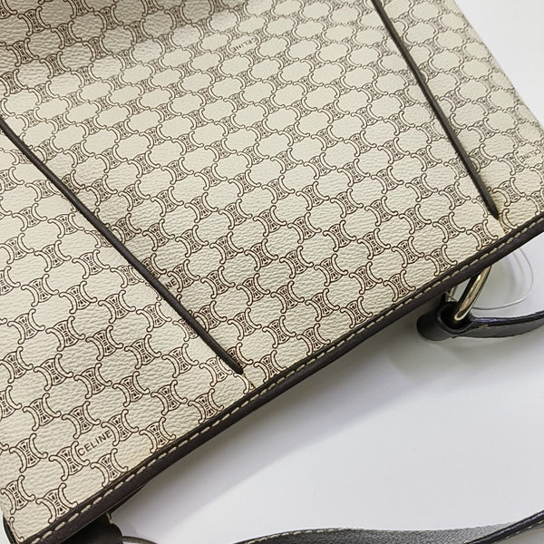Coated Canvas Tote Bag Beige