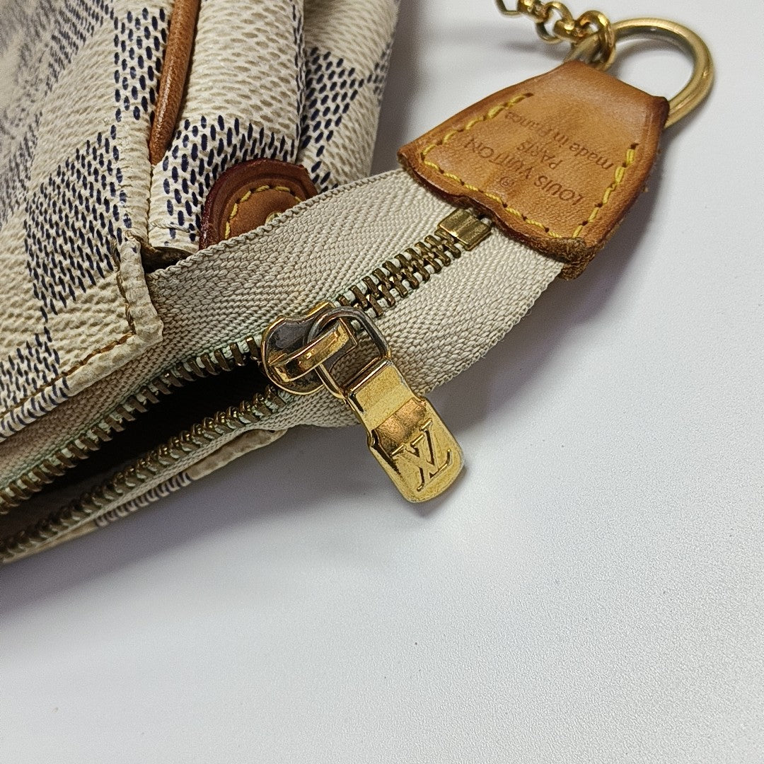 EVA Damier Azur Coated Canvas White