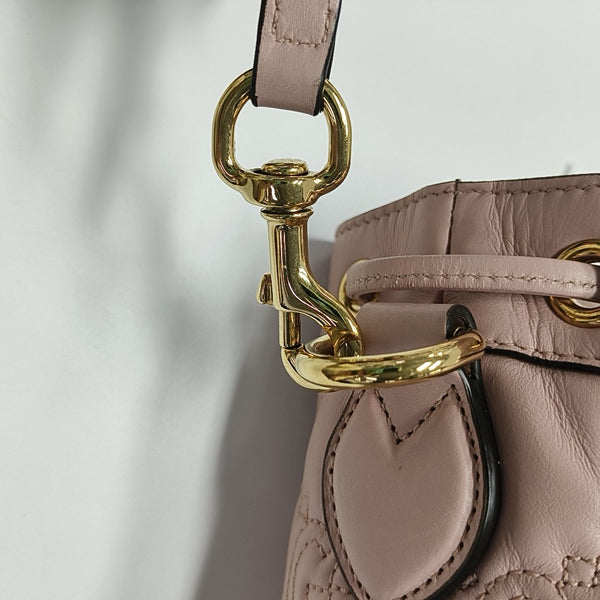 Monogram Calfskin Shoulder Bag Pink