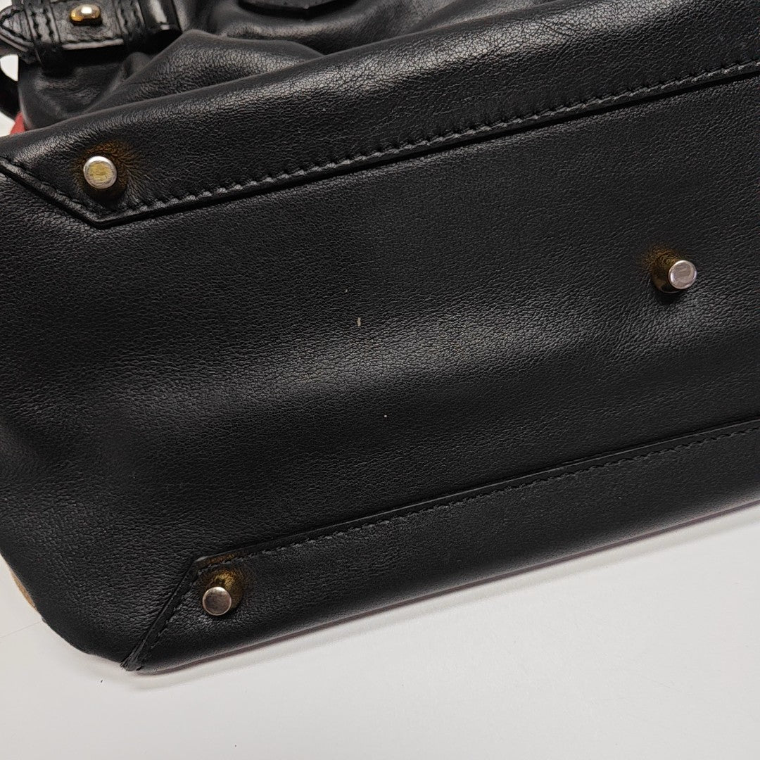 The Banner Medium Calfskin Black