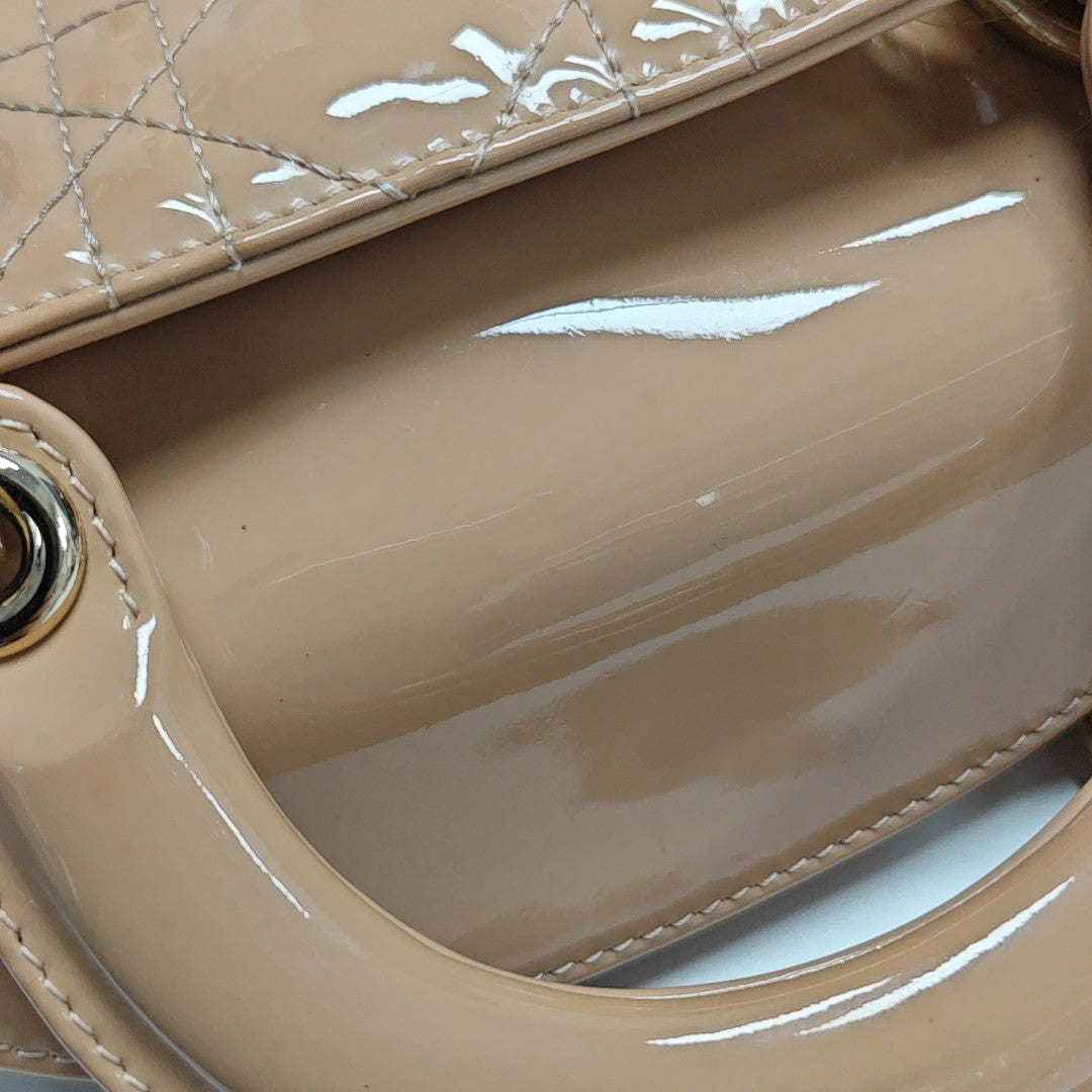 Lady Dior Mini Cannage Patent Leather Pink
