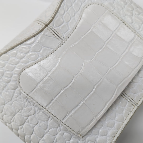 Calfskin Shoulder Bag Small White