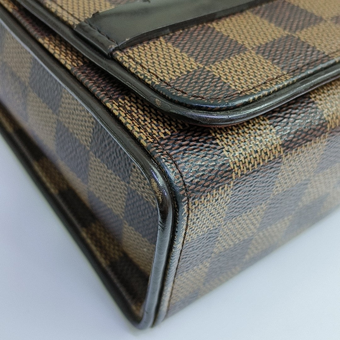 TRIBECA Damier Ebene Coated Canvas Brown