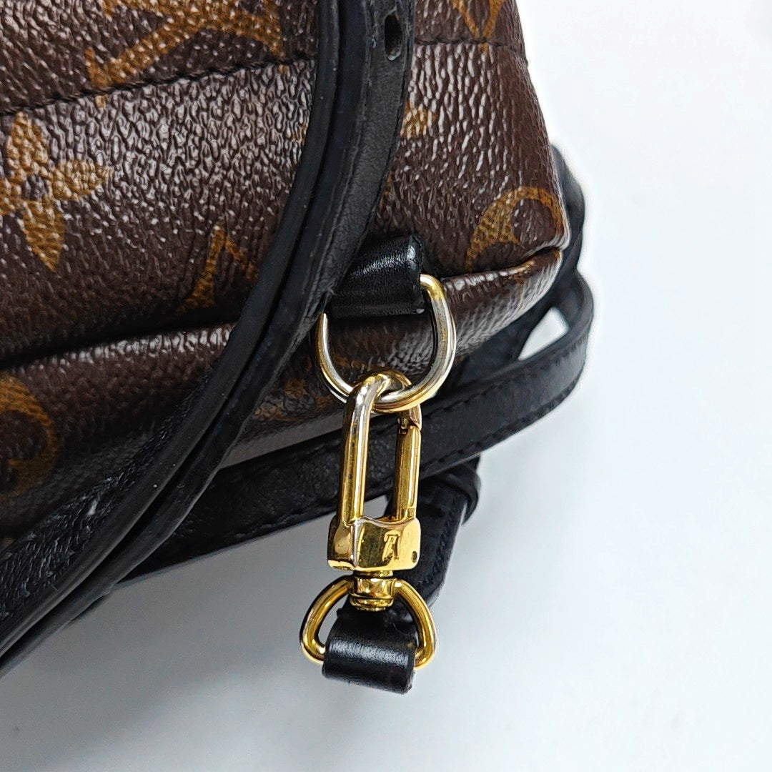 Authenticated pre-owned  PALM SPRINGS Mini Monogram Coated Canvas Brown - Backpack at Looply