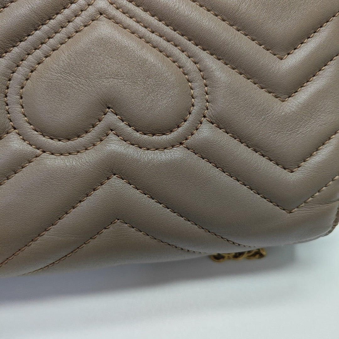 GG Marmont Mini Quilted Calfskin Beige