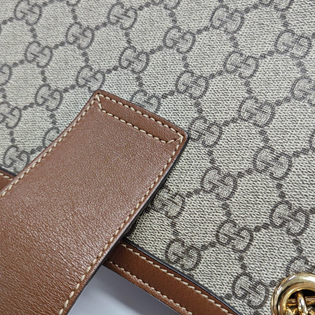 Padlock Medium Monogram Coated Canvas Beige