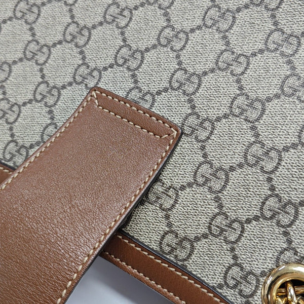 Padlock Medium Monogram Coated Canvas Beige