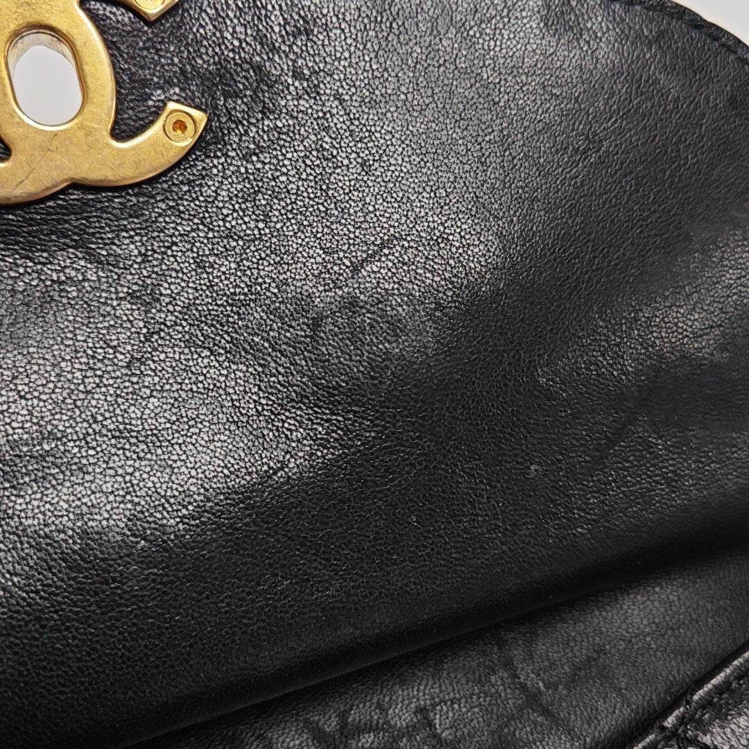 Quilted Calfskin Shoulder Bag Black