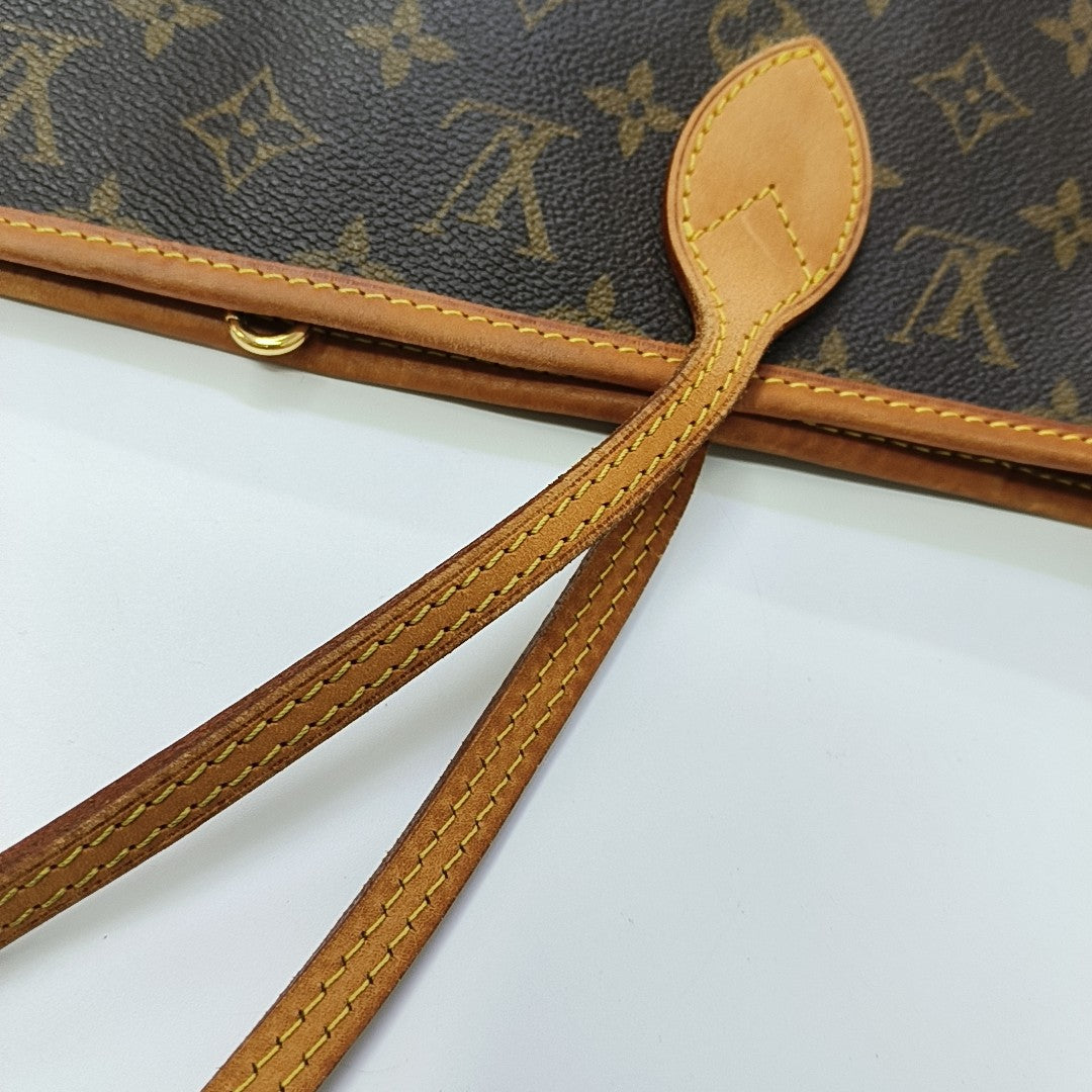 NEVERFULL MM Monogram Coated Canvas Brown