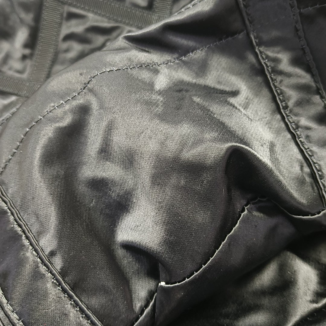 Quilted Fabric Top Handle Bag Black
